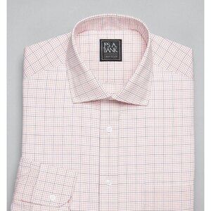 Jos. A.Bank Traveler Collection Slim Fit Point Collar Fine Grid Dress Shirt